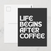 LEVEN BEGINT NA COFFIE BRIEFKAART (Voorkant / Achterkant)