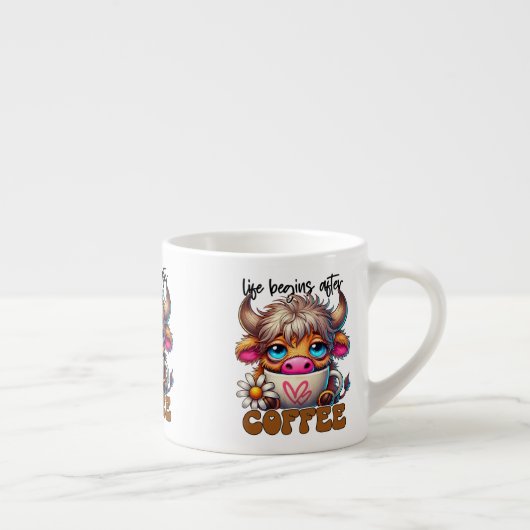 Leven Begint Na Koffie Espresso Kop (Rechts)