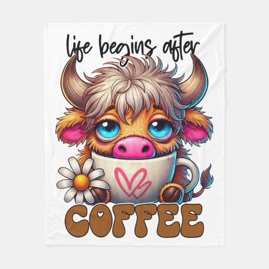 Leven Begint Na Koffie Fleece Deken (Voorkant)