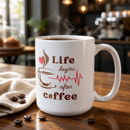 Leven Begint Na Koffie Koffiemok