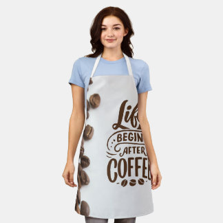 Leven Begint Na Koffie - Leuke Koffie Liefhebber S Schort