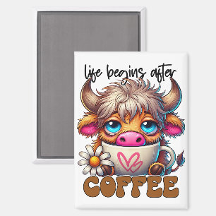 Leven Begint Na Koffie Magneet