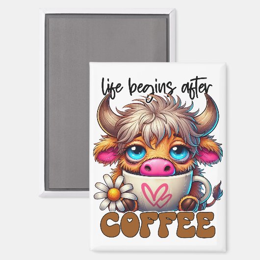 Leven Begint Na Koffie Magneet (Voorkant / Achterkant)