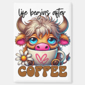 Leven Begint Na Koffie Magneet (Voorkant)