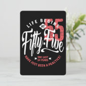 Leven begint op 55 | 55ste verjaardag kaart (Staand voorkant)