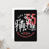 Leven begint op 55 | 55ste verjaardag kaart (Voorkant / Achterkant in situ)