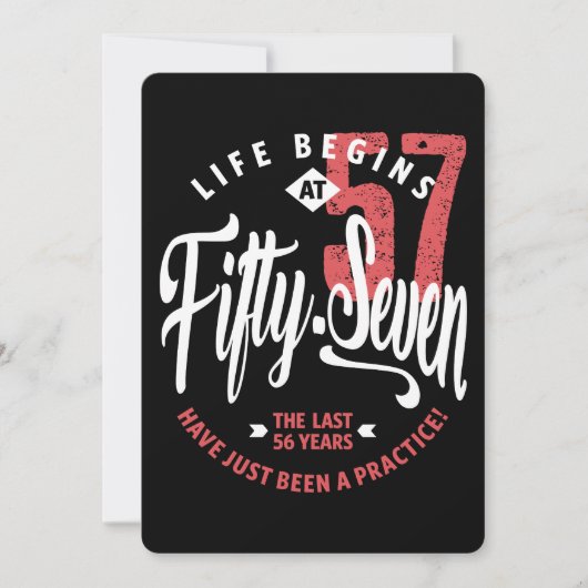 Leven begint op 57 | 57ste verjaardag kaart (Voorkant)