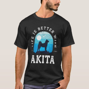 Leven Beter Akita Vintage Blauwe Hond Moeder Vader T-shirt