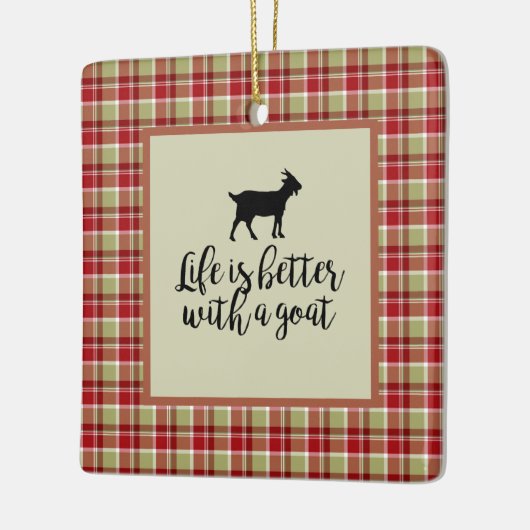 Leven beter dan gepolijst geit keramisch ornament (Links)