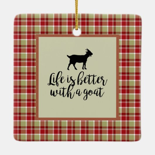 Leven beter dan gepolijst geit keramisch ornament (Achterkant)