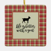 Leven beter dan gepolijst geit keramisch ornament (Voorkant)