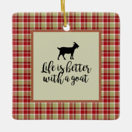 Leven beter dan gepolijst geit keramisch ornament