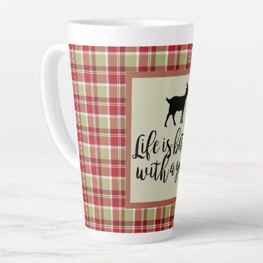 Leven beter dan gepolijst geit latte mok (Linkerhoek)