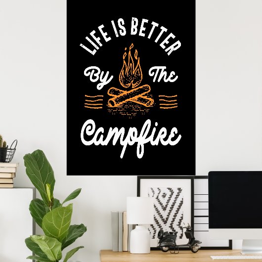 Leven beter door kampvuur poster (Thuiskantoor)