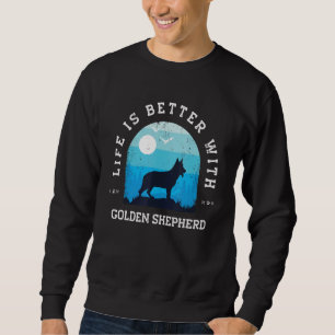 Leven Beter Gouden Herdershond Vintage Blauwe Hond Trui
