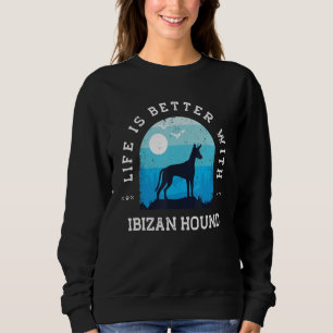 Leven Beter Ibizan Hound Vintage Blauwe Hond Moede Trui