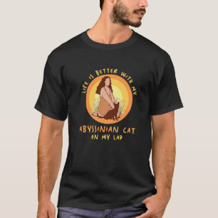 Leven Beter Kat Lap Vader Moeder Abyssinien Kat M T-shirt