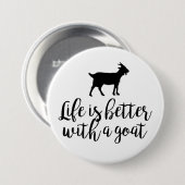 Leven beter met geit ronde button 7,6 cm (Voorkant /achterkant)