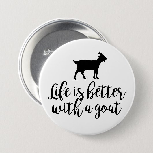 Leven beter met geit ronde button 7,6 cm (Voorkant /achterkant)