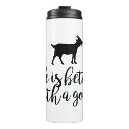 Leven beter met geitst en zilveren tekst thermosbeker