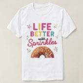 Leven beter met sprinkle donut t-shirt (Design voorkant)