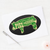 Leven Beter Met Varkens Zwart Ovale Stickers (Envelop)