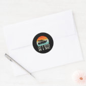 Leven Beter Op Boot Zonsondergang Retro Jacht Kapi Ronde Sticker (Envelop)
