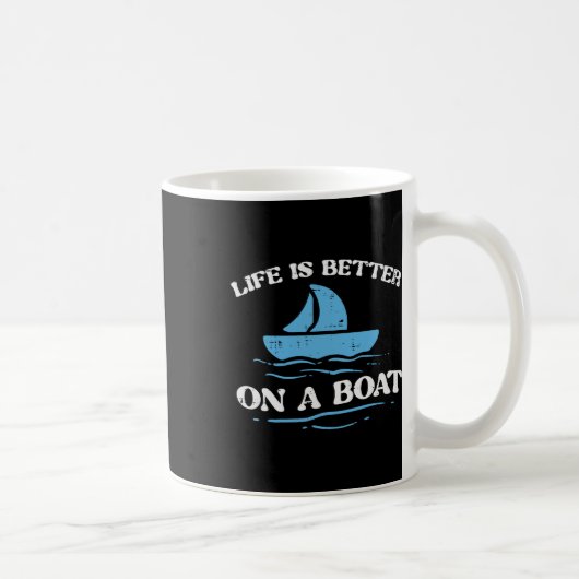 Leven Beter Op Zeilboot Eigenaar Zeiler Mannen Vro Koffiemok (Rechts)