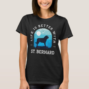 Leven Beter St Bernard Blauwe Hond Mam Pa T-shirt