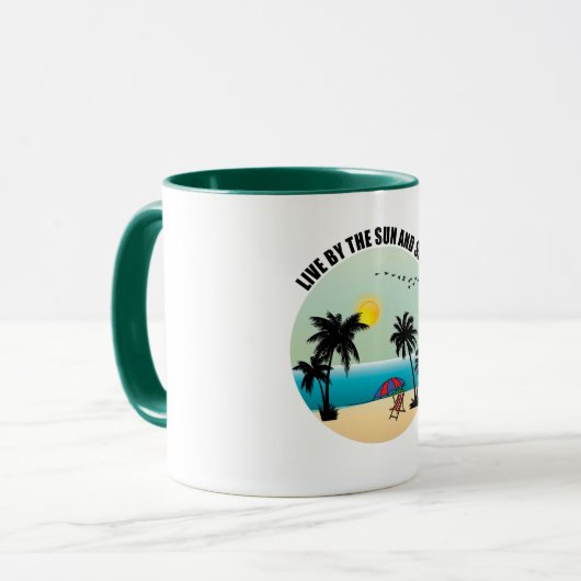 leven bij de zon en het zand mok (Voorkant links)
