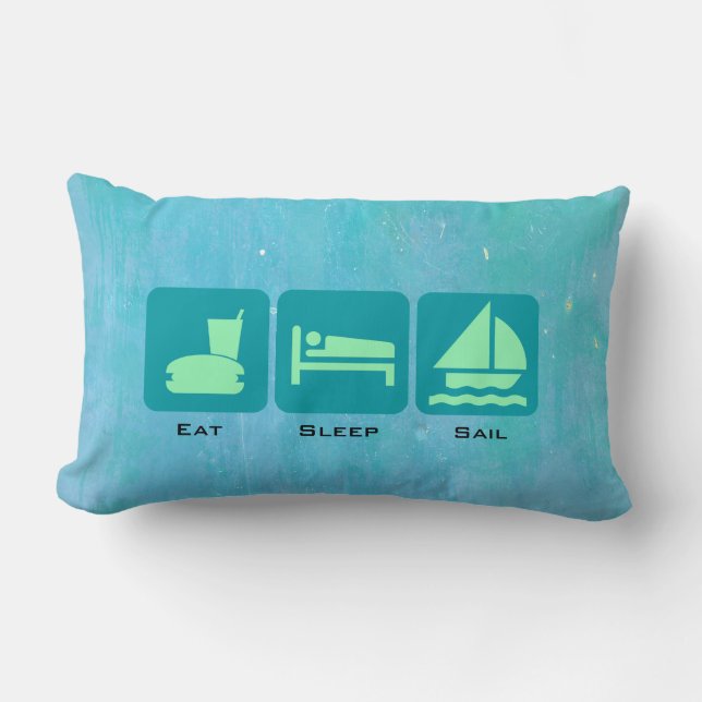 Leven bij het innemen - Eat Sleep Sail on Blue Bac Kussen (Voorkant)