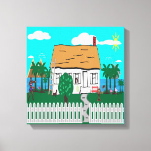 Leven bij het strand canvas afdruk