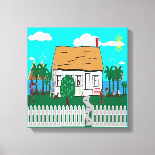 Leven bij het strand canvas afdruk (Voorkant)