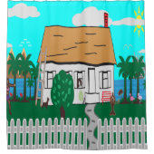 Leven bij het strand douchegordijn (Voorkant)