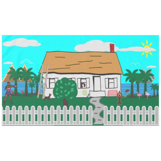 Leven bij het strand tafelkleed (Voorkant (Horizontaal))