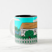 Leven bij het strand tweekleurige koffiemok (Voorkant links)