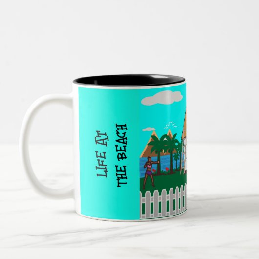 Leven bij het strand tweekleurige koffiemok (Links)