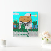 Leven bij het strand vierkante klok (Huis)