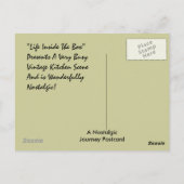 "LEVEN BINNEN DE DOOS" Briefkaart keuken (Achterkant)