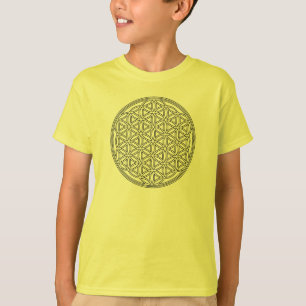 Leven-/blauwbloem van lebens - contourzwart t-shirt