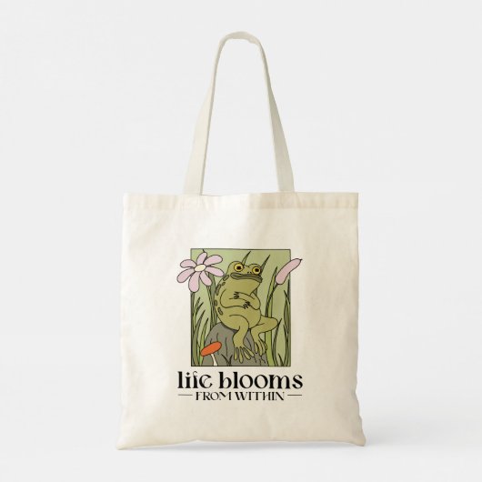 Leven bloeit van binnenuit tote bag (Achterkant)
