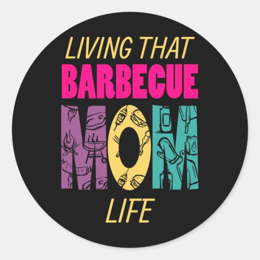 Leven dat barbecue moeder leven bbq fan grill ronde sticker (Voorkant)