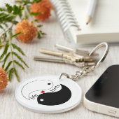 Leven doet pijn, hart, yin-yang Life's Dynamics Sleutelhanger (Voorkant Rechts)