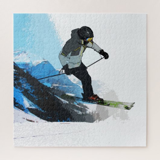 Leven. - Downhill Skier Legpuzzel (Verticaal)