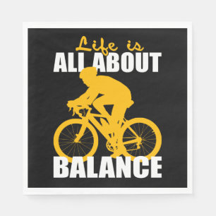 Leven draait om balans Fietsthema motivatie Servet