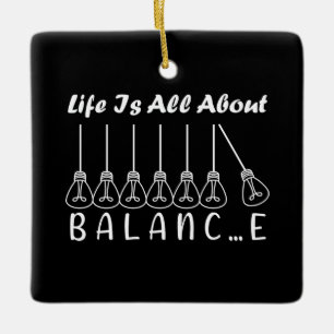 Leven draait om balans motivationele inspiratie keramisch ornament