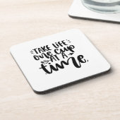 Leven één beker tegelijk grappig citaat bier onderzetter (Linkerzijde)