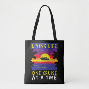 Leven één cruise per keer grappig cruiseschip tote bag