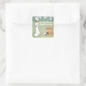 Leven één hoofdstuk per keer vierkante sticker (Tas)