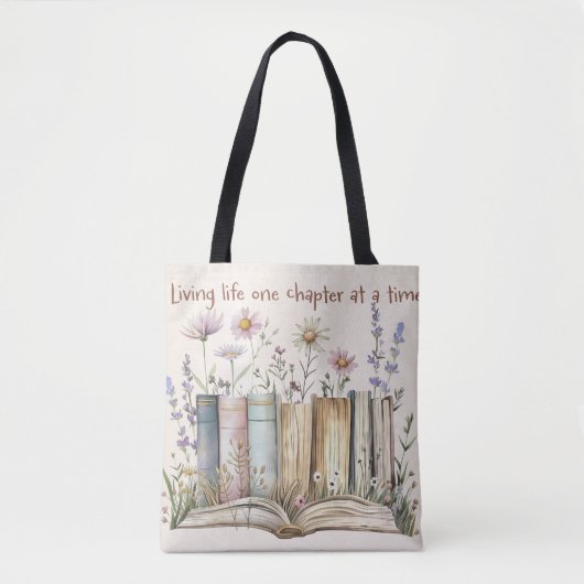 Leven één hoofdstuk tegelijk tote bag (Voorkant)